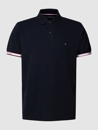 Tommy Hilfiger Regular Fit Poloshirt Mit Label Details Marine Online