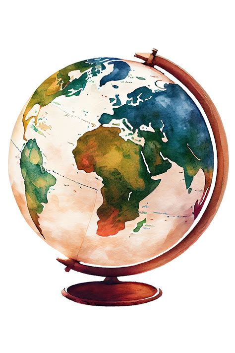 Globe. Глобус. PNG. | Vintage poster art, Painting illustration, Globe ...