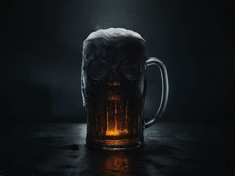 Premium Photo Glowing Skull Beer Mug