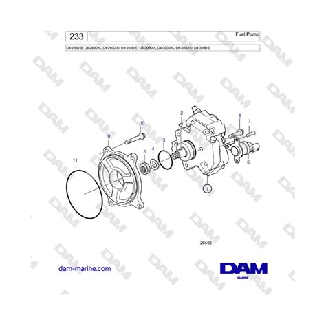 Volvo Penta D4 260D D4 300D Fuel Pump DAM Marine