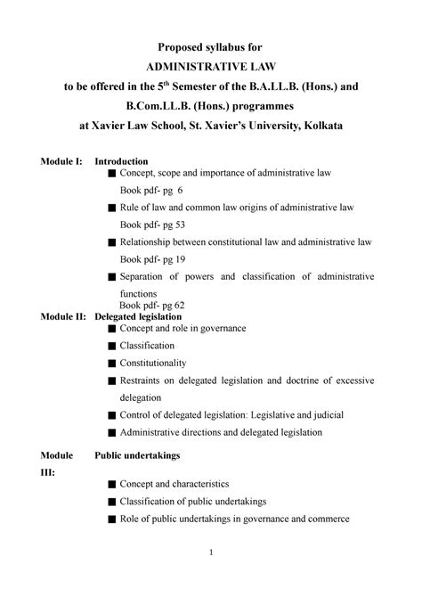 Administrative Law Syllabus Proposed Syllabus For Administrative Law