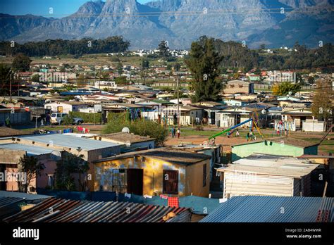 Shanty town near Cape Town in South Africa The luxury Rovos Rail train ...
