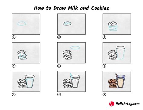 How To Draw Milk And Cookies Helloartsy