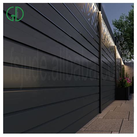 aluminum fence lowes modern slat used modular horizontal corrugated ...