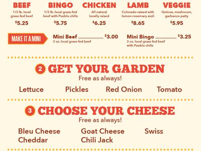 Bingo Burger Menu by FIXER on Dribbble