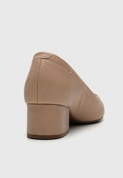 Scarpin Modare Salto Grosso Nude Compre Agora Dafiti Brasil