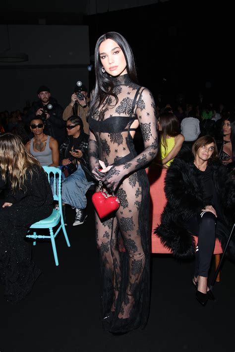 Dua Lipa Wore A Sheer Jumpsuit To Sit Front Row At Milan Fashion Week