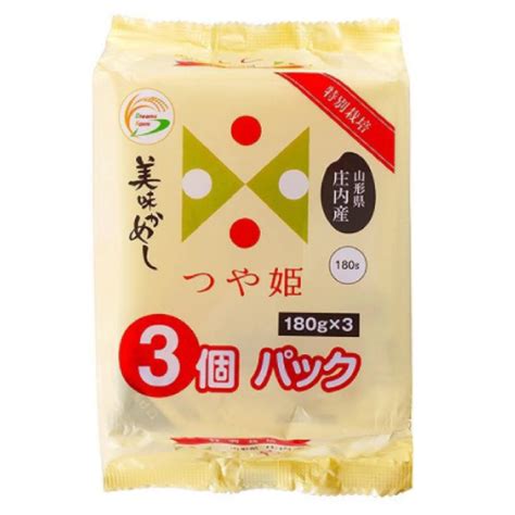 取扱い商品 横浜食糧 商品番号 その他食品 美味かめし 白ごはんパック 美味かめし つや姫白100ごはんパック180g×3