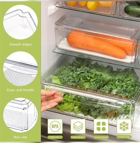 Moretoes Pcs Fridge Organizer Kit Clear Refrigerator Organizer Bins