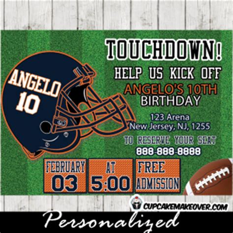 Football Ticket Party Invitations Brown And Green Sports Birthday