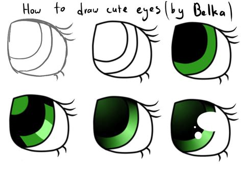 How to draw easy cute eyes (tutorial) by whoyourenemy on DeviantArt