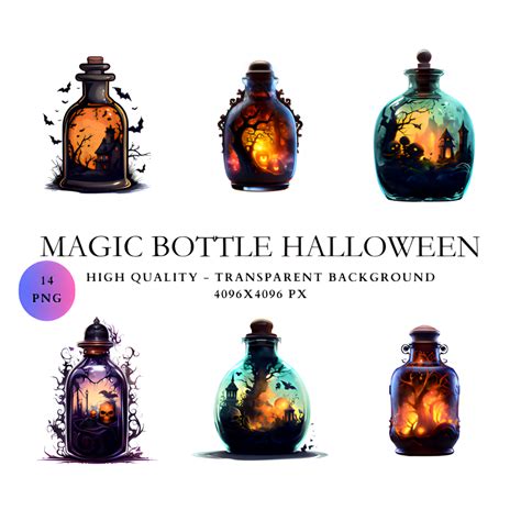 Magic Bottle Halloween Clipart - gothic magic potion bottles - Inspire ...