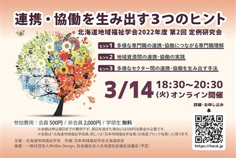 2022年度 第2回定例研究会のご案内 北海道地域福祉学会