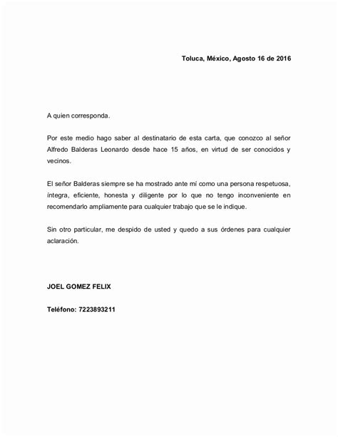 50 Formato De Carta Recomendacion Laboral