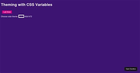 Css Variable Theming Codesandbox