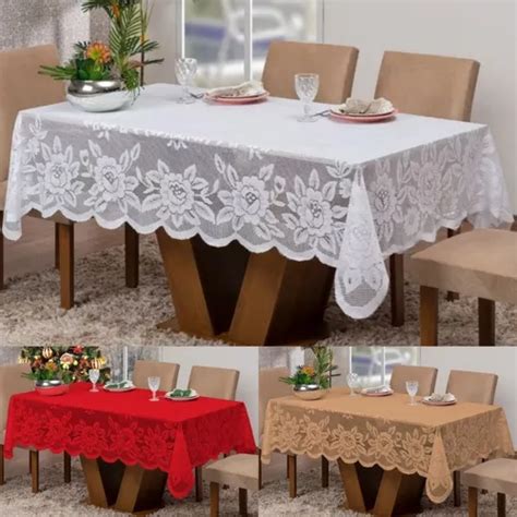 Toalha De Mesa Em Renda Flores 6 Cadeiras Luxuosa MercadoLivre