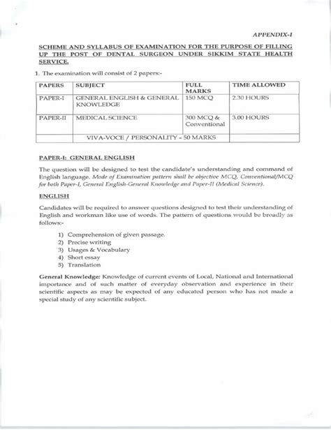 Dental Surgeon Syllabus 01 06 2023 Pdf