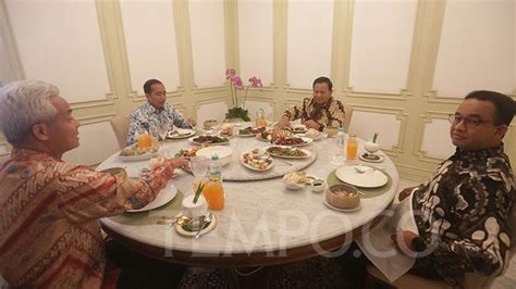 Suasana Santai Saat Jokowi Makan Siang Bersama Dengan Ketiga Bacapres