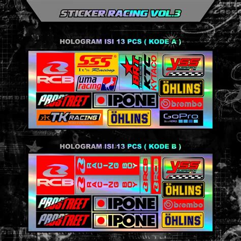 STICKER PACK SPONSOR RACING STIKER PACK HOLOGRAM VOL 3 Lazada Indonesia