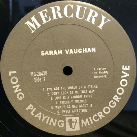 Sarah Vaughan The Magic Of Sarah Vaughan LP Mercury J 93 Tatsuda