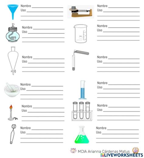 Material Del Laboratorio Worksheet Materiales De Laboratorio