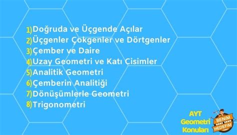 2025 AYT Geometri Konuları ve Soru Dağılımı PDF BenimHedefim