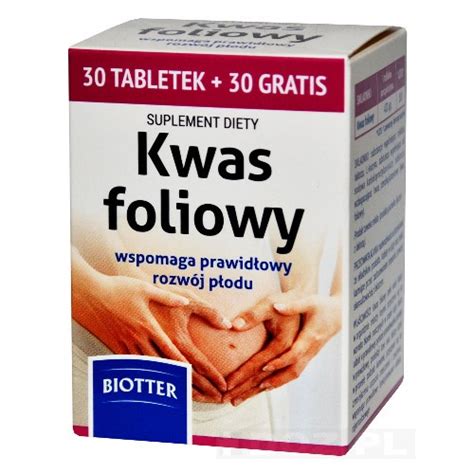 Kwas Foliowy Tabletki Biotter 30 Szt