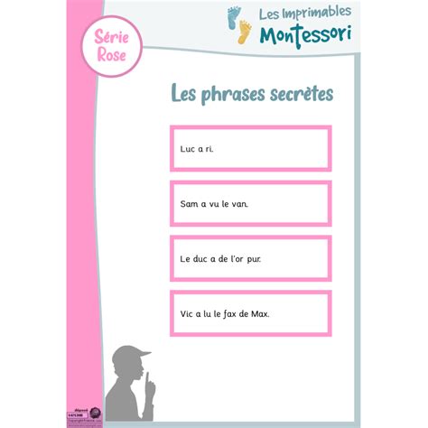 Série Rose Montessori Le Pack De Lecture Script