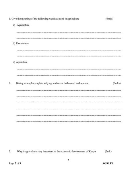 Form 1 End Of Term 1 Examinations 2024 Set 2303