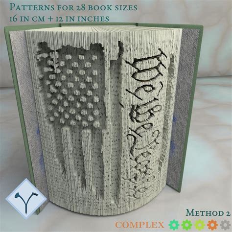 Usa Flag We The People Book Folding Pattern Instruction Diy Folded