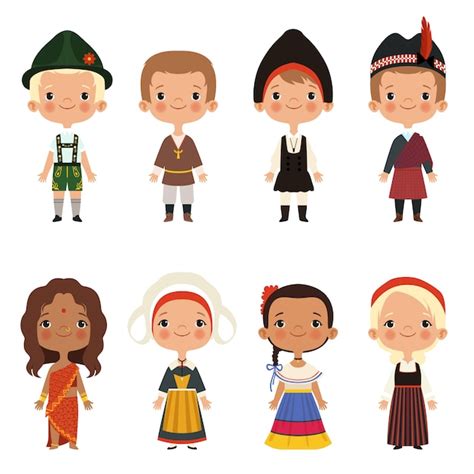 Premium Vector Kid Of Different Nationalities