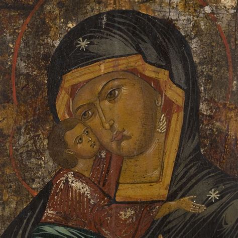 Icona Antica Madonna Tenerezza Vladimir Yaroslav XIX Secolo Vendita