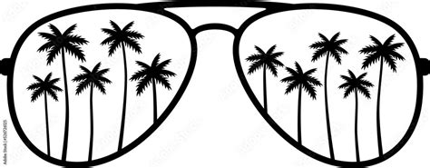 Palm Tree Aviator Sunglasses Png Illustration Stock Illustration Adobe Stock