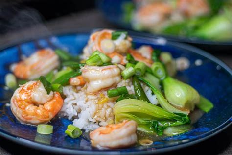Simple Garlic Ginger Shrimp Stir Fry with Baby Bok Choy - Belly Laugh