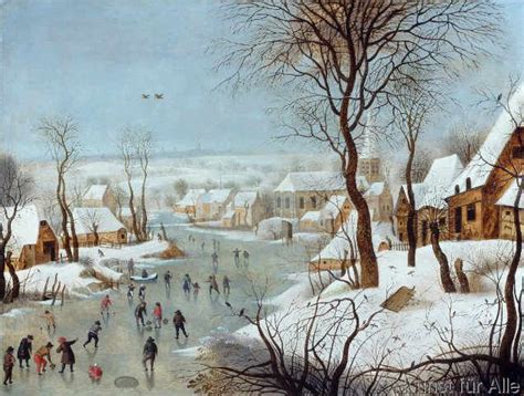 Brueghel Jüngere Winter Landscape with a Birdtrap Art Print Framed