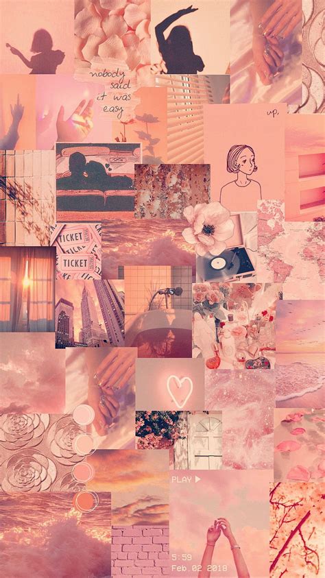 Pastel Aesthetic Collage Peach Aesthetic Collage Hd Phone Wallpaper