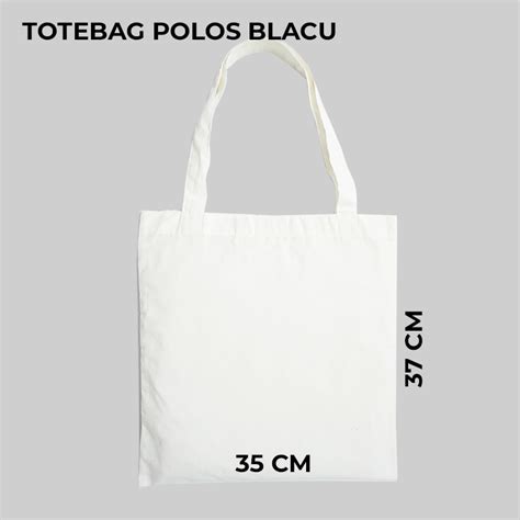 Jual Totebag Blacu Polos Putih 35x37cm Perekat Velcro Shopee Indonesia