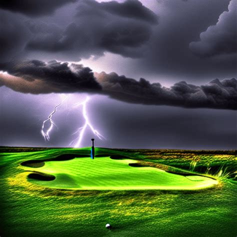 Stormy Golf Course Scene · Creative Fabrica