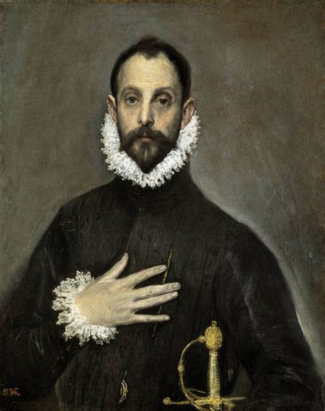 El Greco The Nobleman With His Hand On His Chest Museo Nacional Del