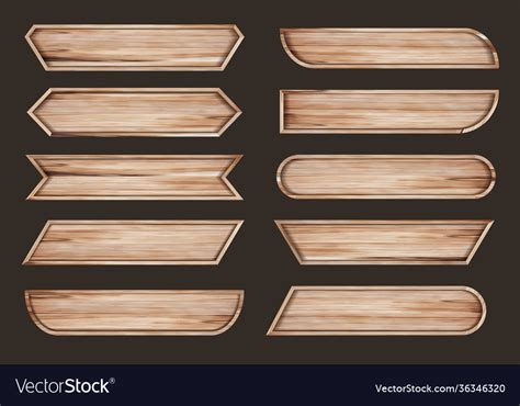 Wooden Sign Boards With Headline Title Bar Design Vector Image