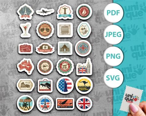 travel stickers digital stickers Maya travel stickers printable ...