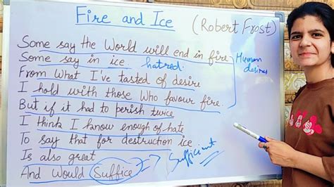 Fire And Ice Class 10 Poem Full Explanation In Hindi Fire And Ice