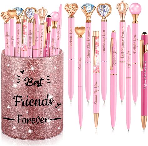 Amazon Tenceur Glitter Pink Pen Holder Pcs Ballpoint Pen Set