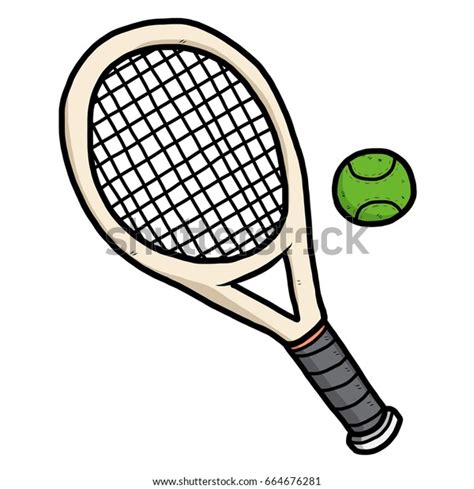 Tennis Ball Racket Cartoon Vector Illustration Stock Vector (Royalty Free) 664676281 | Shutterstock