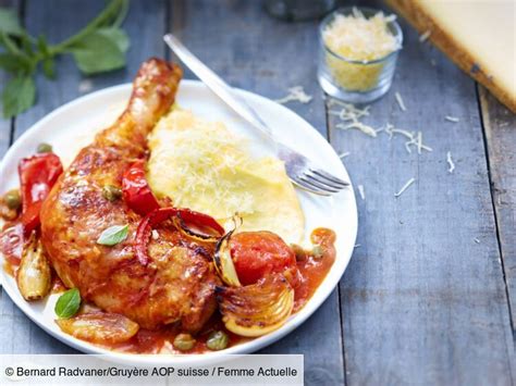 Poulet La Cacciatora Avec Pur E De Polenta Gratin E Au Gruy Re Aop