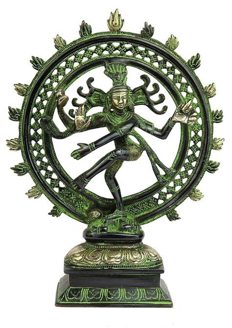 Natraj Idol Shiva Idol Dancing Pose Golden Black Color Brass