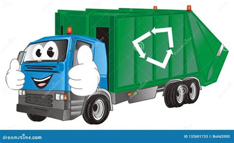 Funny Garbage Truck With Gesture Stock Illustration Illustration Of