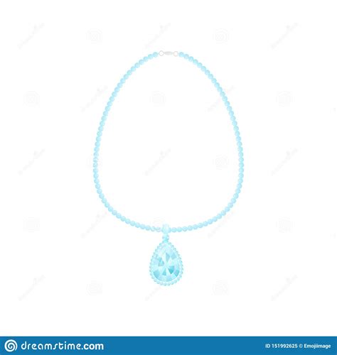 Collar Con La Piedra Azul Clara Ilustraci N Del Vector En El Fondo