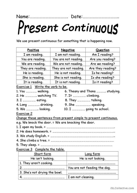 Present Continuous English Esl Worksheets Pdf And Doc