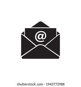 Vector Email Icon Black White Stock Vector (Royalty Free) 1943772988 ...